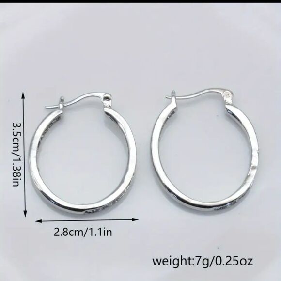 🆕💠 Glamorous Rhinestone Hoop Earrings - Picture 5 of 5